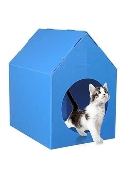 Plastik Kedi Evi Kedi Kulübesi Kedi Yuvası Mavi