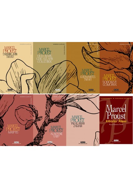 Swannların Tarafı - Çiçek Açmış Genç Kızların Gölgesinde - Guermantes Tarafı - Sodom ve Gomorra - Mahpus - Albertine Kayıp - Yakalanan Zaman - 8 Kitap - Marcel Proust