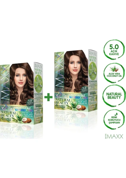 Maxx Deluxe Natural Beauty  5.0  Açık Kahve 2'li Set Boya