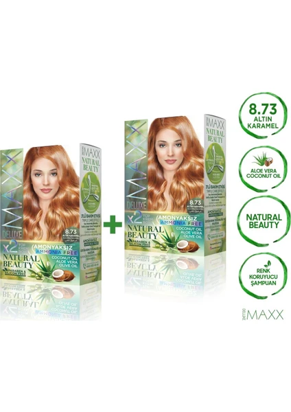 Maxx Deluxe Natural Beauty  8.73  Altın Karamel 2'li Set Boya