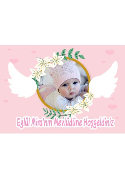 Kız Bebek Mevlüt Süsleri, Afiş, Fotoğraflı Kişiye Özel