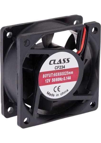 60X60X25 Dc 12V Aksiyel Fan - Class Cf 234