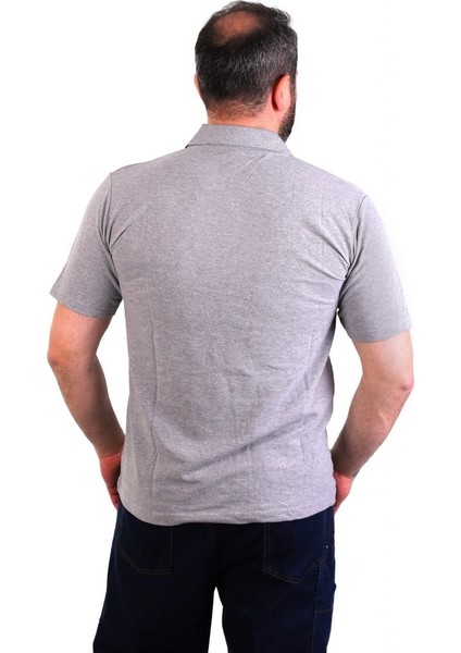 Eserıs - Polo Yaka Kısa Kol Pike Tişört - Gri - Cepli fiyatları