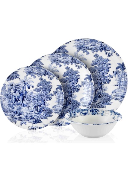 Porselen Yemek Seti 24 Parça Colonie Mavi