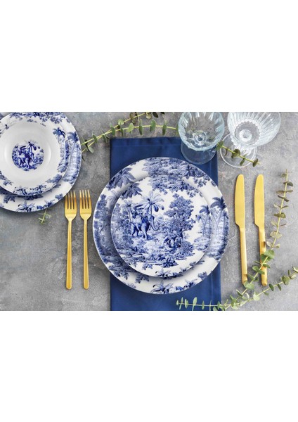 Porselen Yemek Seti 24 Parça Colonie Mavi fiyatları
