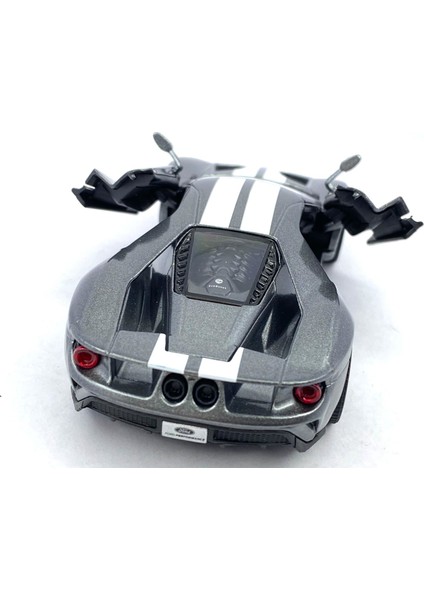2017 Ford Gt (Şeritli) Çek Bırak 5inch. Lisanslı Model Araba, Oyuncak Araba 1:38