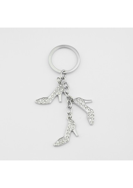 Stilettto Figürlü Taşlı Anahtarlık