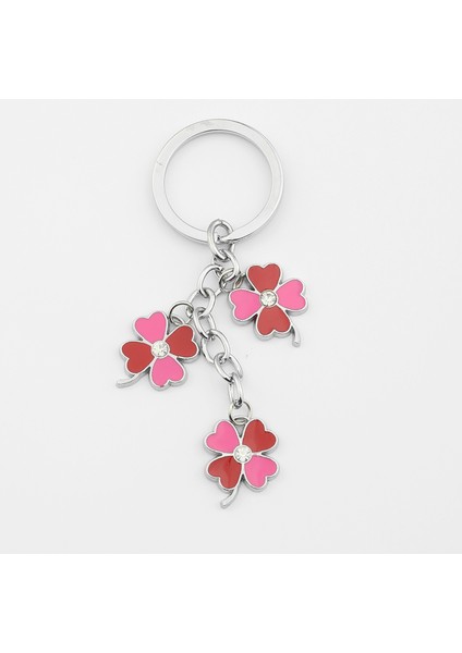 Yonca Modeli Taşlı Anahtarlık