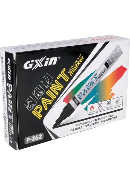 Gxın Paint Markör 12'li Beyaz
