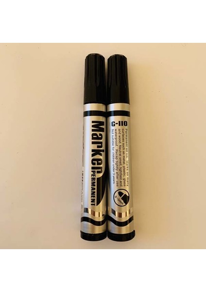 Gxın Yuvarlak Uç Permanent Marker Siyah 12'li