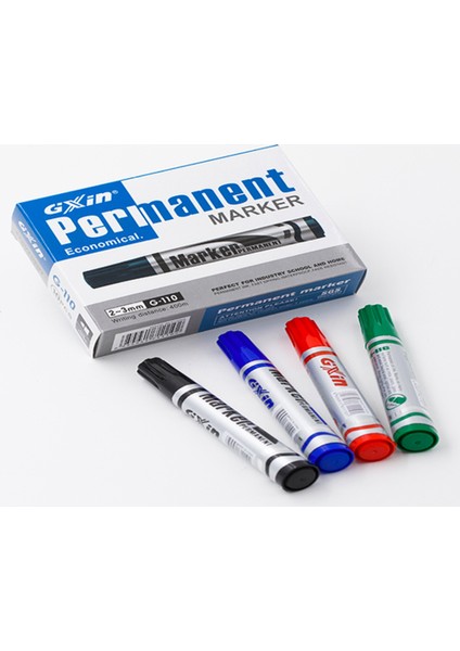 Gxın Yuvarlak Uç Permanent Marker Siyah 12'li
