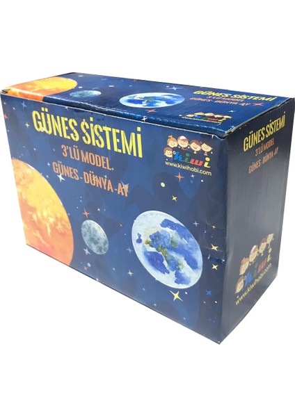 Güneş Sistemi 3'lü Model Güneş-Dünya-Ay Maketi