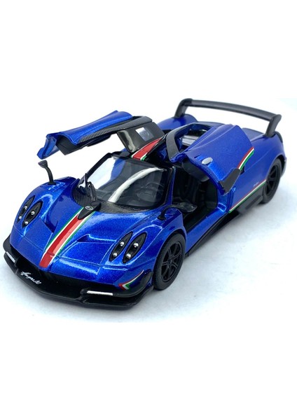 2016 Pagani Huayra Bc (Şeritli) - Çek Bırak 5inch. Lisanslı Model Araba, Oyuncak Araba 1:38