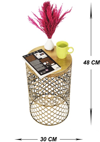 Venon Home Metal Modern Sehpa (300X480) Siyah Sarı Patine fiyatları