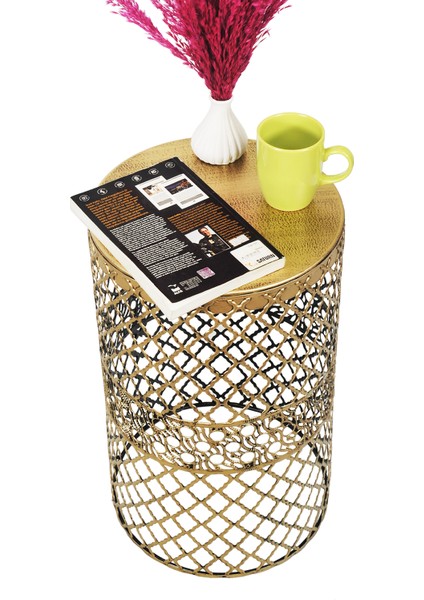 Venon Home Metal Modern Sehpa (300X480) Siyah Sarı Patine modelleri