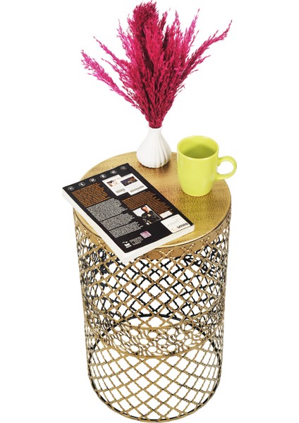 Venon Home Metal Modern Sehpa (300X480) Siyah Sarı Patine fırsatları