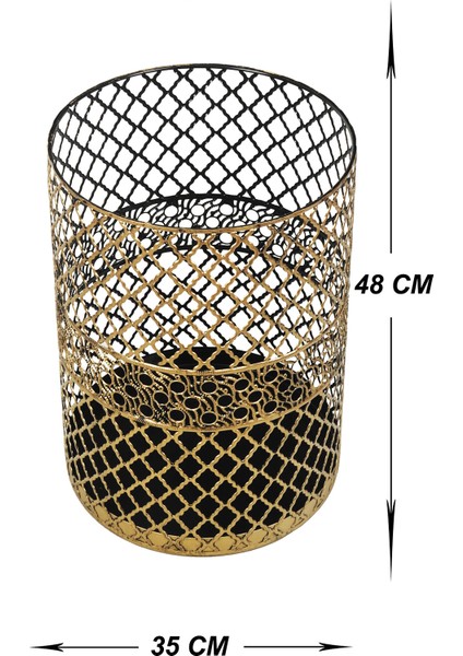 Venon Home Metal Çok Amaçlı Sepet (350X480) Siyah Sarı Patine fiyatları