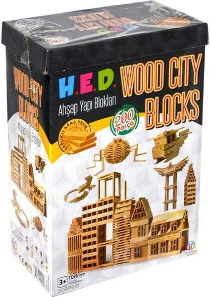 Ahşap Yapı Blokları Wood City Blocks 200 Parça