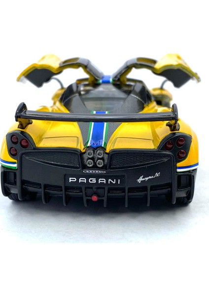 2016 Pagani Huayra Bc (Şeritli) - Çek Bırak 5inch. Lisanslı Model Araba, Oyuncak Araba 1:38