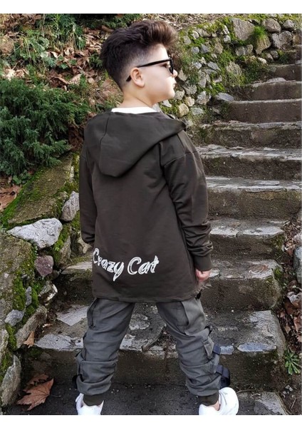 Erkek Çocuk Kedi Figürlü Kargo Pantalonlu Takım fırsatları