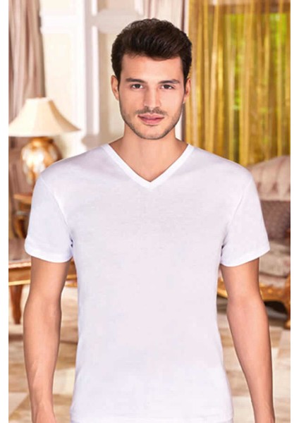 3 Lü Paket Beyaz Renk V Yaka Fanila