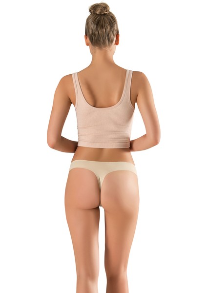 Lazer Kesim Siyah Slip Tanga Dikişsiz Ipeksi Iz Yapmaz Silikonlu