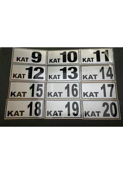 Kat Numarası 8X15 Kendinden Yapışkanlı -3 Den 20'ye