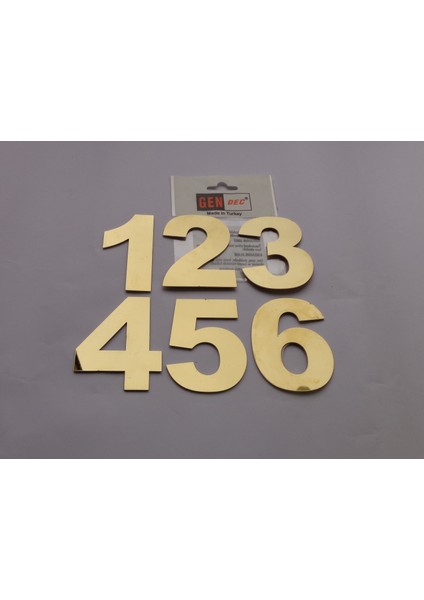 8 cm Altın Sarı Paslanmaz Metal No:1-2-3-4-5-6 Kapı Numarası ,villa ,birim No