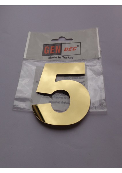 8 cm Altın Sarı Paslanmaz Metal No:5 Kapı Numarası ,villa ,birim No