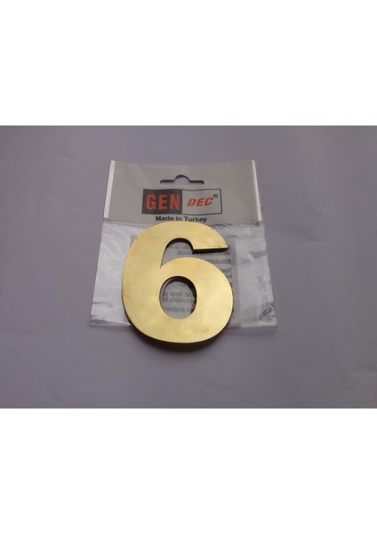 8 cm Altın Sarı Paslanmaz Metal No:6 Kapı Numarası ,villa ,birim No