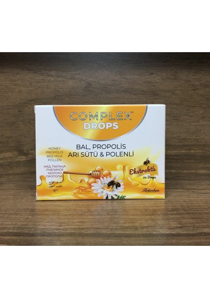 Complex Drops Bal, Propolis, Arı Sütü & Polenli Ekstraktlı Bitkisel Pastil 24 Drops