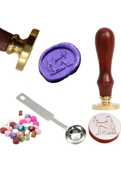 Mektup Damga Mühürü Başak Burcu + 30 Mühür Mumu + Eritme Kaşığı