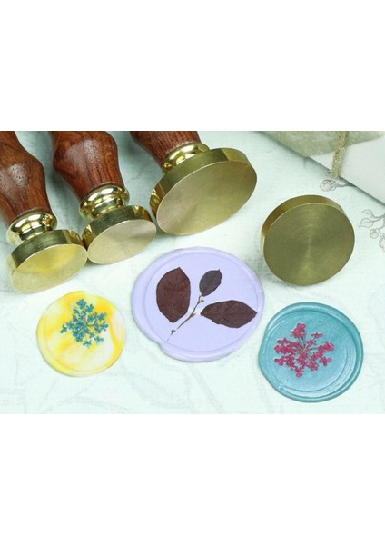 Eritme Balmumu Mührü Damga 22 mm Yuvarlak Boş Bakır Kafa + Gülağacı Kol
