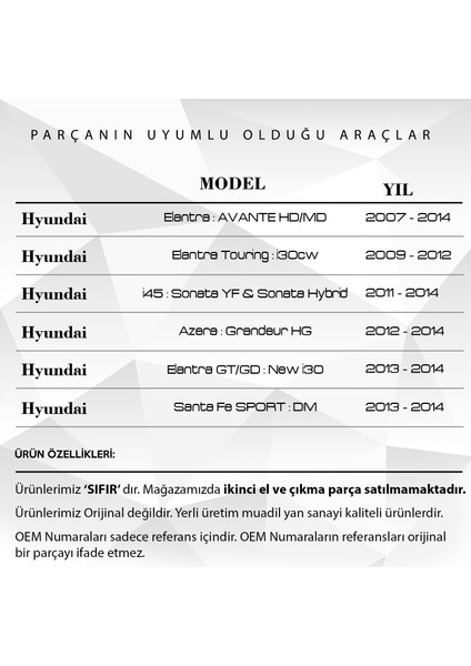 Alpha Auto Part Hyundai Kia Için Direksiyon Kaplini Fiberi 2'li