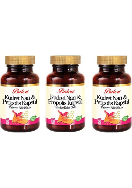 Kudret Narı & Propolis Kapsül 375 Mg 60 Kapsül 3 Adet