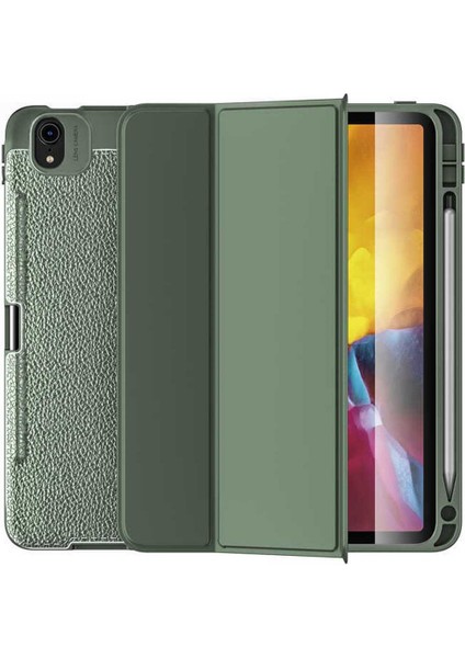 Apple iPad Pro 11 Kılıf 360 Tam Koruma Kapaklı Uyku Modlu Stand Özellikli Wlons Tablet Kılıf Yeşil