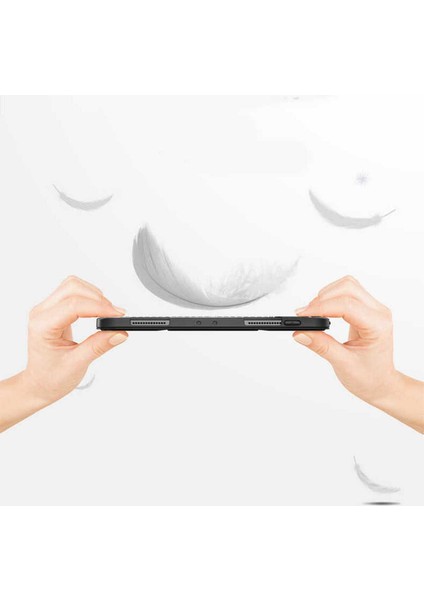 Apple iPad Pro 10.5 (7. Nesil) Kılıf 360 Tam Koruma Kapaklı Uyku Modlu Stand Özellikli Wlons Tablet Kılıf Siyah