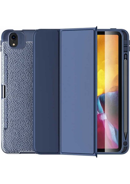 Apple iPad Air 10.9 2020 Kılıf 360 Tam Koruma Kapaklı Uyku Modlu Stand Özellikli Wlons Tablet Kılıf Lacivert