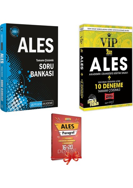 2021 ALES Soru Bankası + 2021 ALES VIP 10 Fasikül Deneme ve Paragraf Denemesi