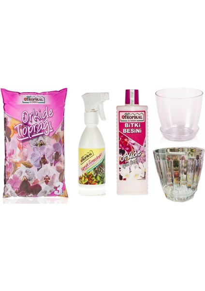 Orkide Büyük Set, Delikli Orkide Saksısı, Orkide Ilacı, Orkide Vitamini Besini, Orkide Saksısı, Orkide Toprağı