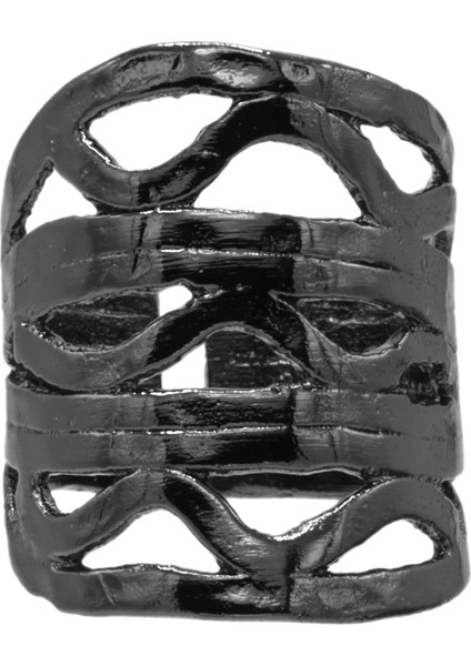 Kadın Metalik Antrasit Lak Kaplama Ayarlanabilir Bohem Yüzük indirimleri