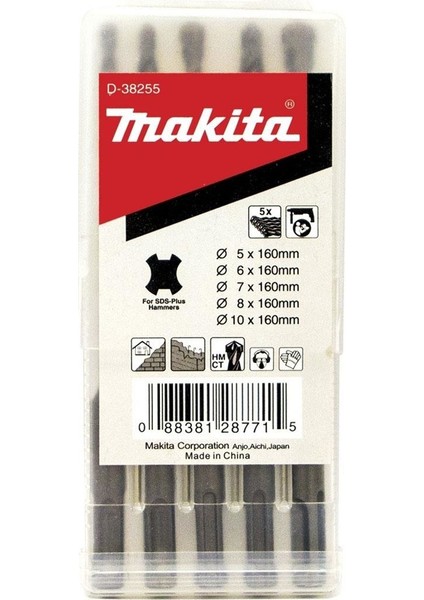 D-38255 Sds Plus Kırıcı Delici Matkap Uç Seti 5 Parça