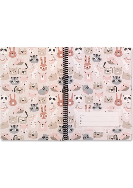 A4 Çizgili Defter Animal Friends Hayvanlar
