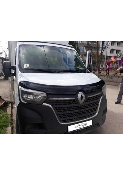 Renault Master Ön Kaput Koruma Rüzgarlığı 3mm Akrilik (Abs) Parlak Siyah Deflektör 2019->