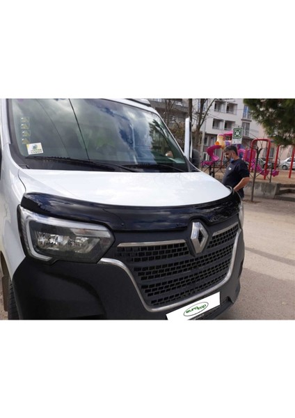 Renault Master Ön Kaput Koruma Rüzgarlığı 3mm Akrilik (Abs) Parlak Siyah Deflektör 2019->