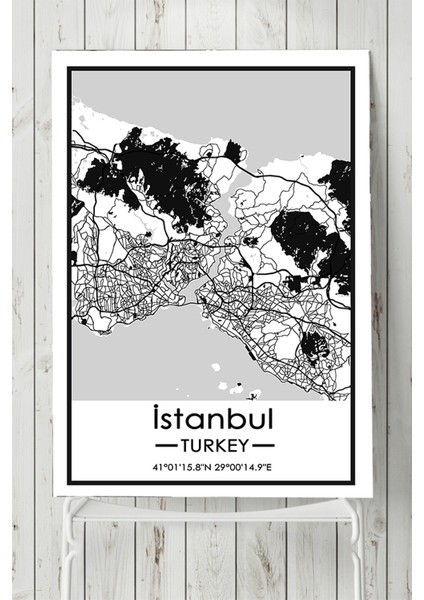 Istanbul Harita Dekoratif Tasarım Poster