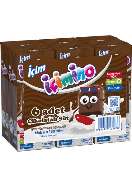 İçimino Çikolatalı Süt 6x180 ml
