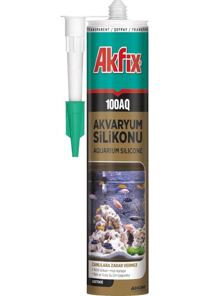 100AQ Akvaryum Silikonu Şeffaf 310ML SA080