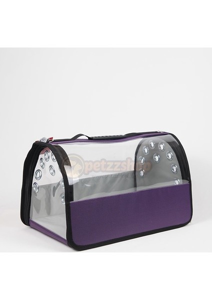 Şeffaf Flybag Pet Taşıma Çantası Mürdüm 26X43X27H cm