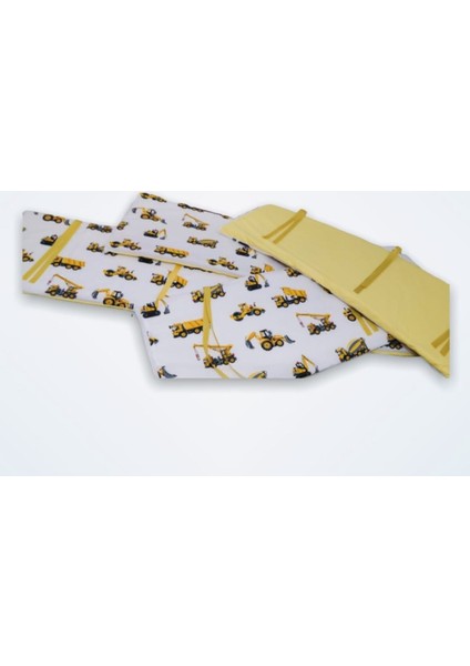 Bebek Çocuk Beşik Kenar Koruma 70 x 120 Park Beşik Için (4 Parça) Bariyer Bumper Iş Makınalı/düz Sarı